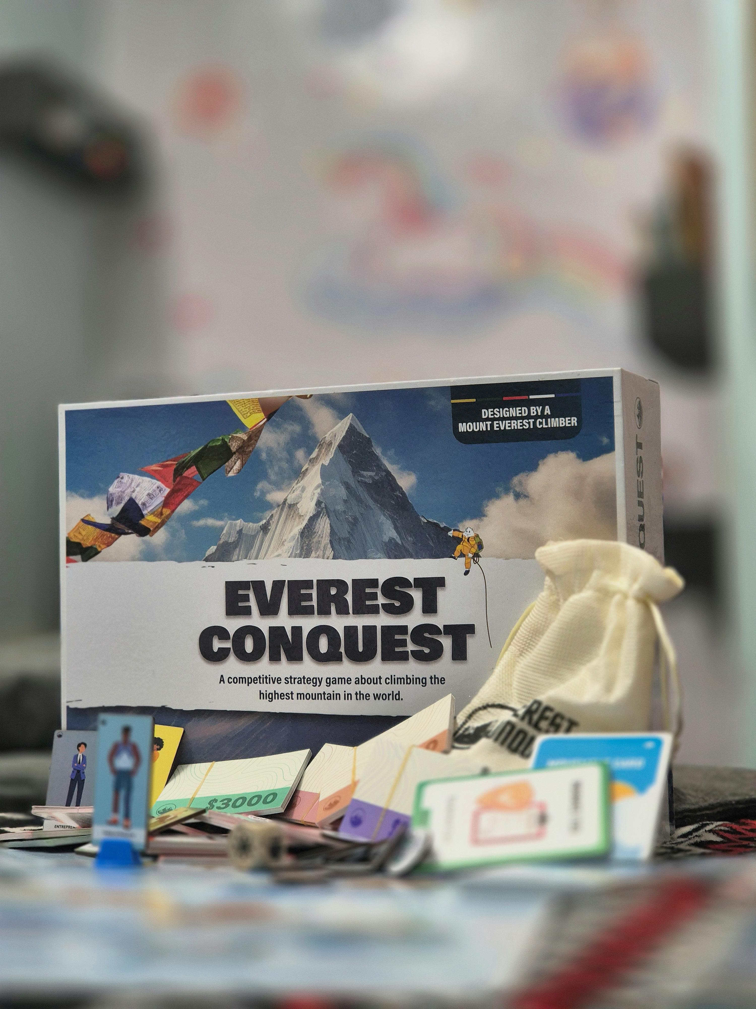 Everest Conquest box with game components
